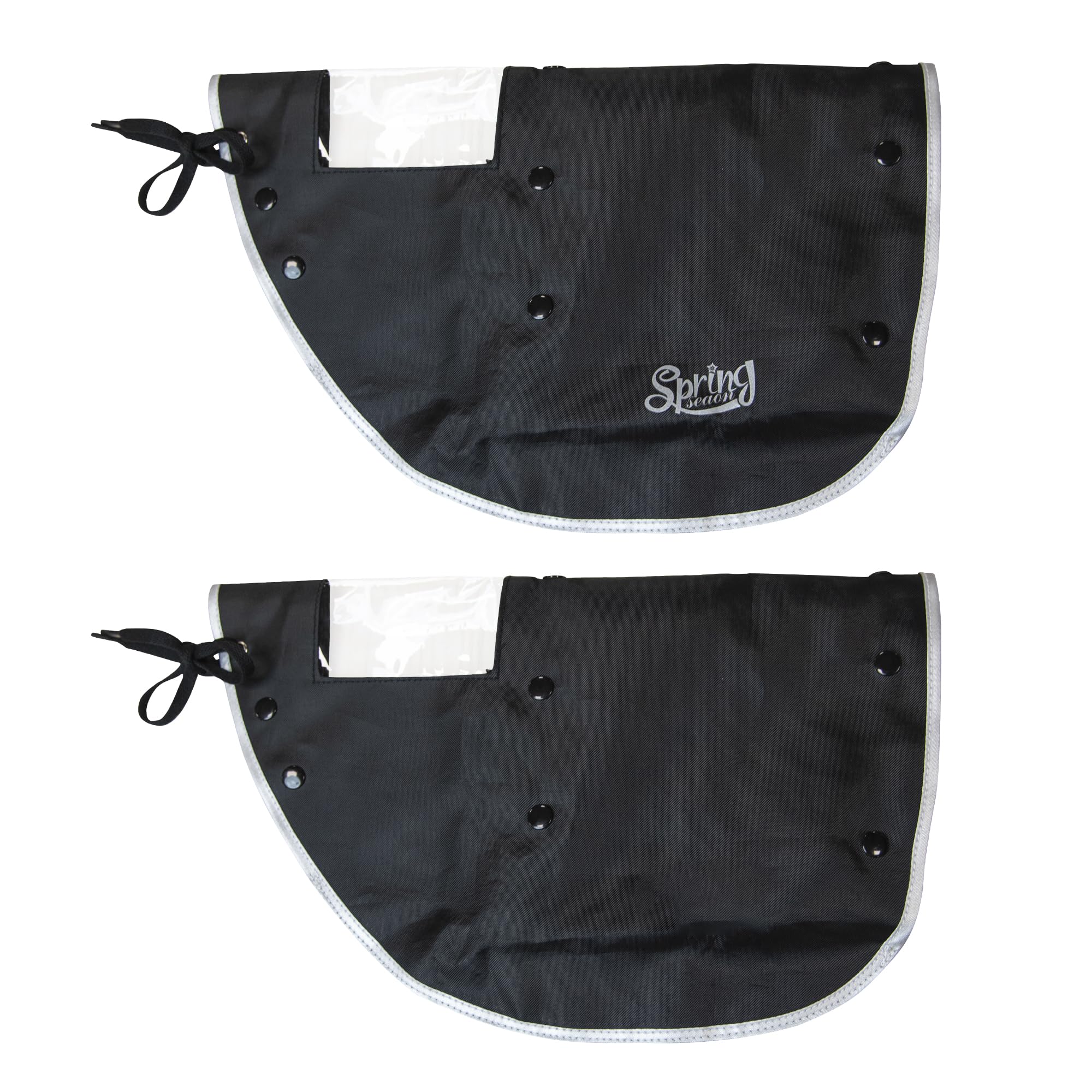 

Set of 2 Bicycle Handlebar Detachable Reflective UV Cold Reflective Rain Rain Rain Rainy Snowy Black Covers, All-Season, Boa, Fabric, Protection, чёрный