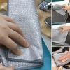 10pcs Magic Dishcloth Silver Wire Cleaning Kitchen Cloth Thickened Microfiber Wash Towel Built-in Sponge Steel Wire Ball Rag