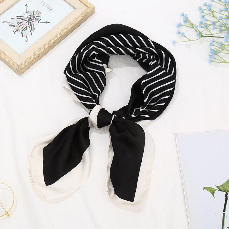 High-End Retro Korean-Style Silk Square Scarf: Versatile Fashion Accessory for Women