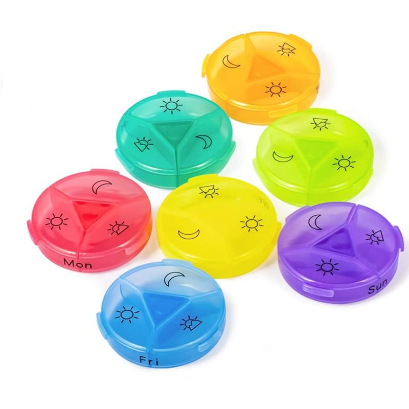 Pillendose 7 Tage Organizer 21 Fächer 3-mal täglich tragbar Reise mit großen Fächern für Vitamine Medikamente Fischöle Pillen Medizinbox