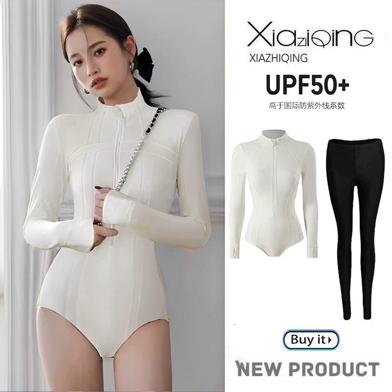 Tail Wave Surfing Turtleneck Swimsuit Women'S Long-Sleeved Trousers Professional Sunscreen Upf50 + One-Piece Quick-Drying Wetsuit Jellyfish Suit