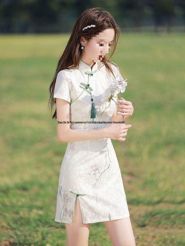 2024 Chinese National Style Qipao Spa Technician Uniform for Foot Massage