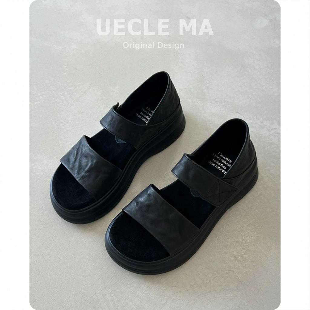 Sheepskin~ Platform sandals women's summer wear retro casual heightening skirt beautiful versatile soft-soled Roman shoes