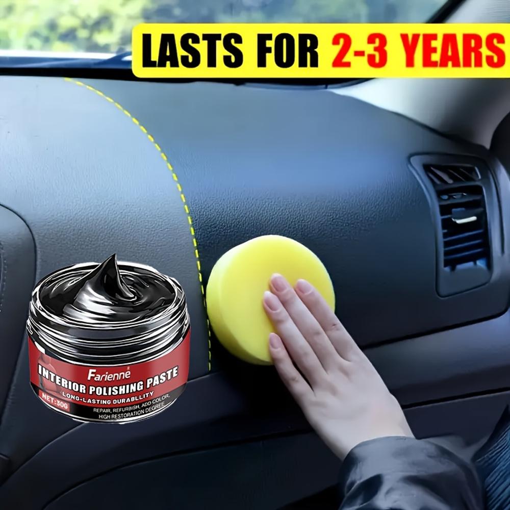 1-Tube All-in-One Car Interior Renewal Polish & Glossing Paste - Deep Shine & Luster for Dashboard, Doors, Seats, Trim - Long-La