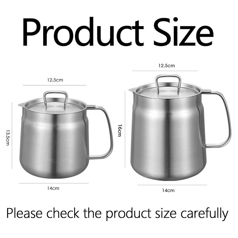 Multifunkční fritéza 304 z nerezové oceli, velkokapacitní všestranná nádoba s nádobou na olejový filtr 1,5/2 l nerezová multifunkční nádoba na olejový filtr