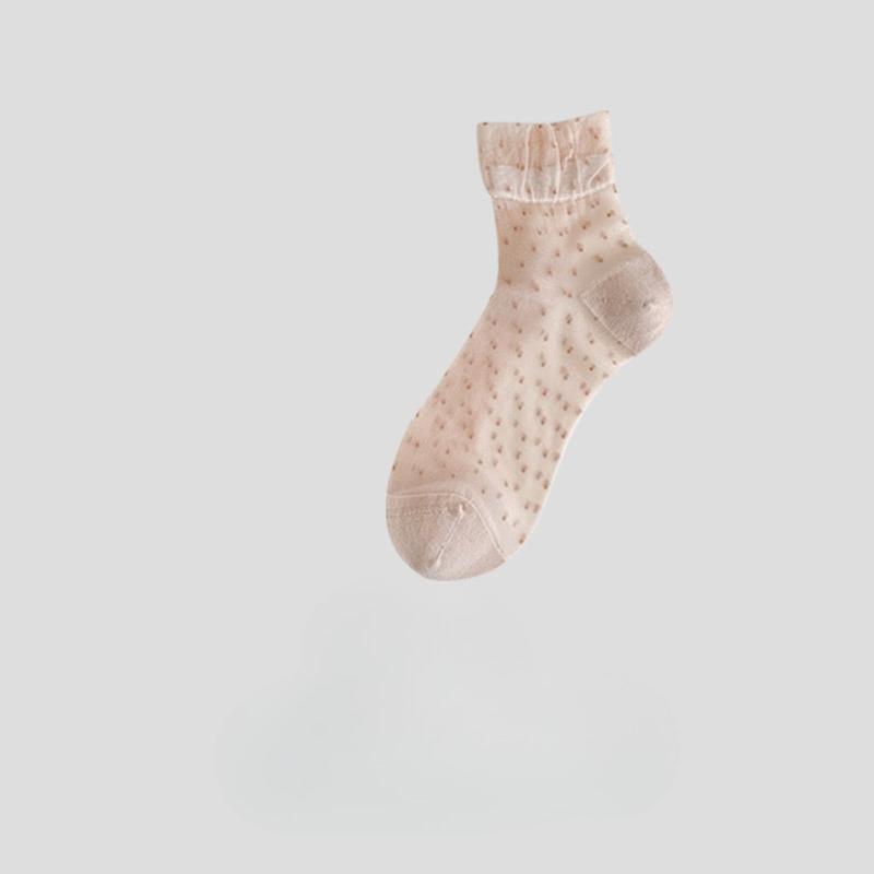 Spring and Summer Lightweight Foggy Breathable Mid-Length Stockings with Children's Lace and Cool Patterned Design