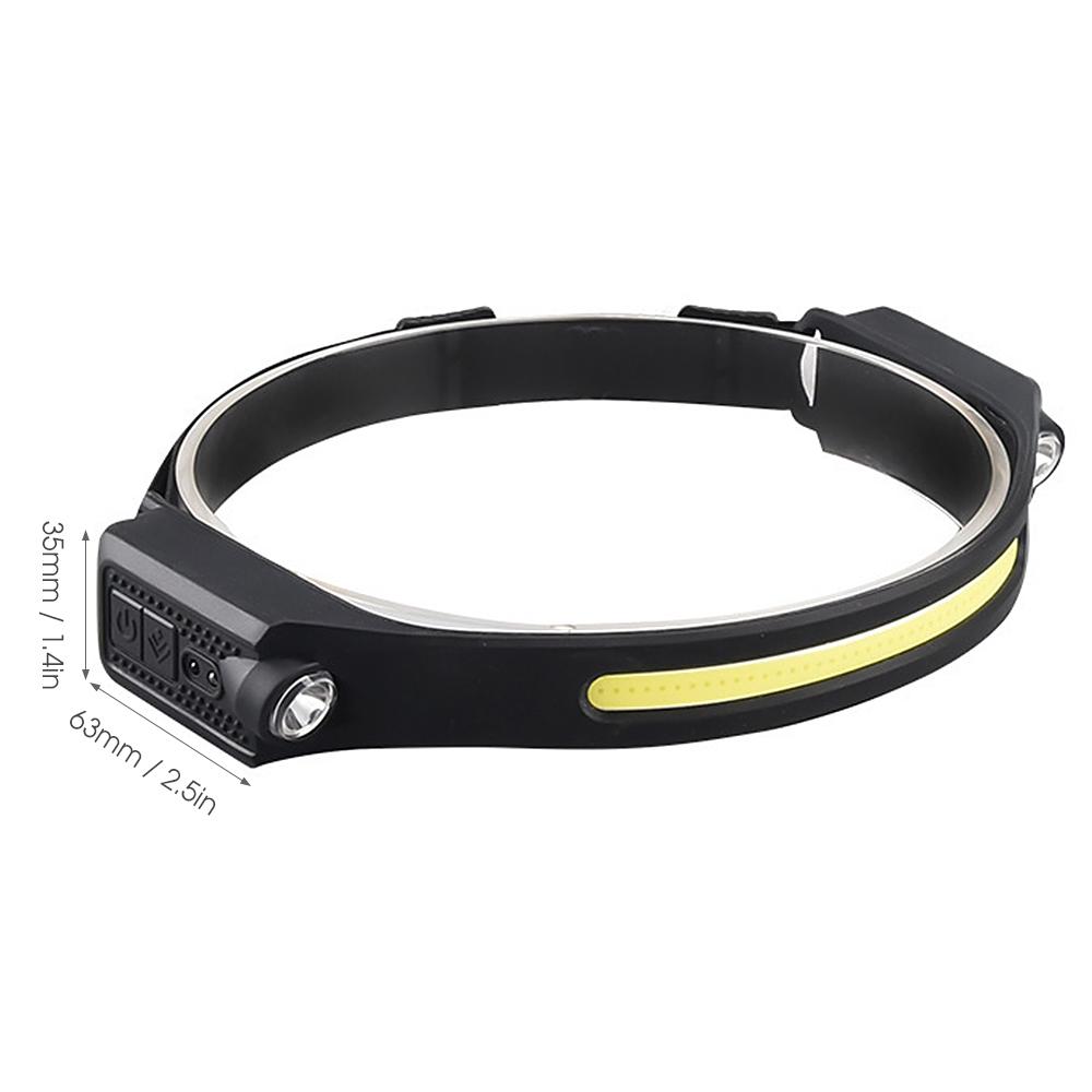 Lett hodelykt lommelykt USB oppladbar utendørs vanntett hodelykt for campingvandring