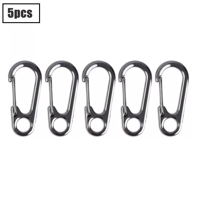 5Pcs Mini Carabiner D-Ring Key Chain Spring Clips Aluminium Alloy Hang Buckle Survival Outdoor Camping Keyring Tool for Bag