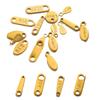  100pcs Stainless Steel Tail Chain Tag Real Gold Electroplated Small Pendant Accessories for Jewelry Making DIY Charms