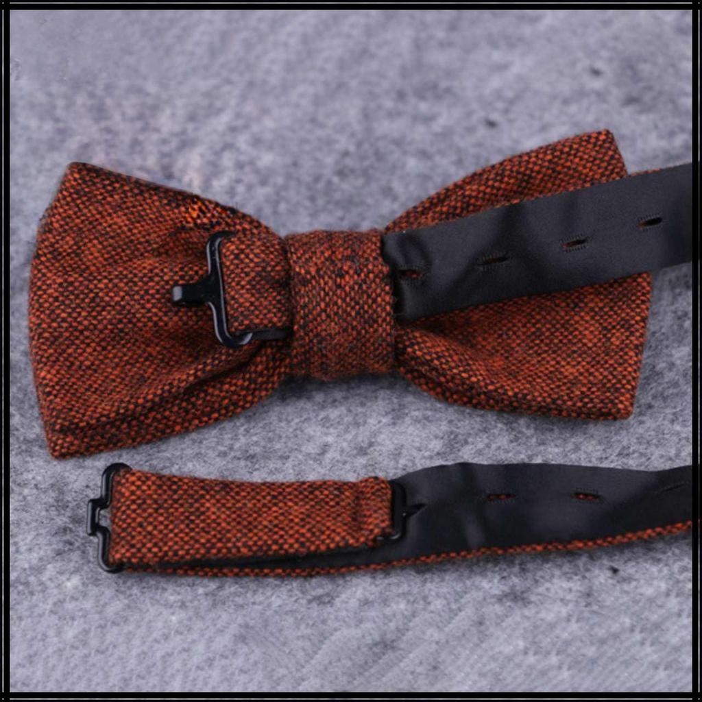 [White Fang] Bow Tie, Wool, Stylish, Formal, Casual, Wedding, Party, Men's NC122 (Khaki)