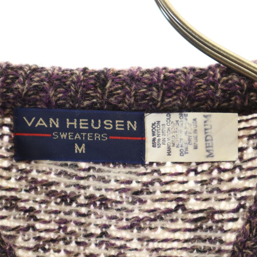 VAN HEUSEN 80er 90er Hergestellt in den USA Alter Latzhosen-Griff Langarmpullover Herren Gebraucht