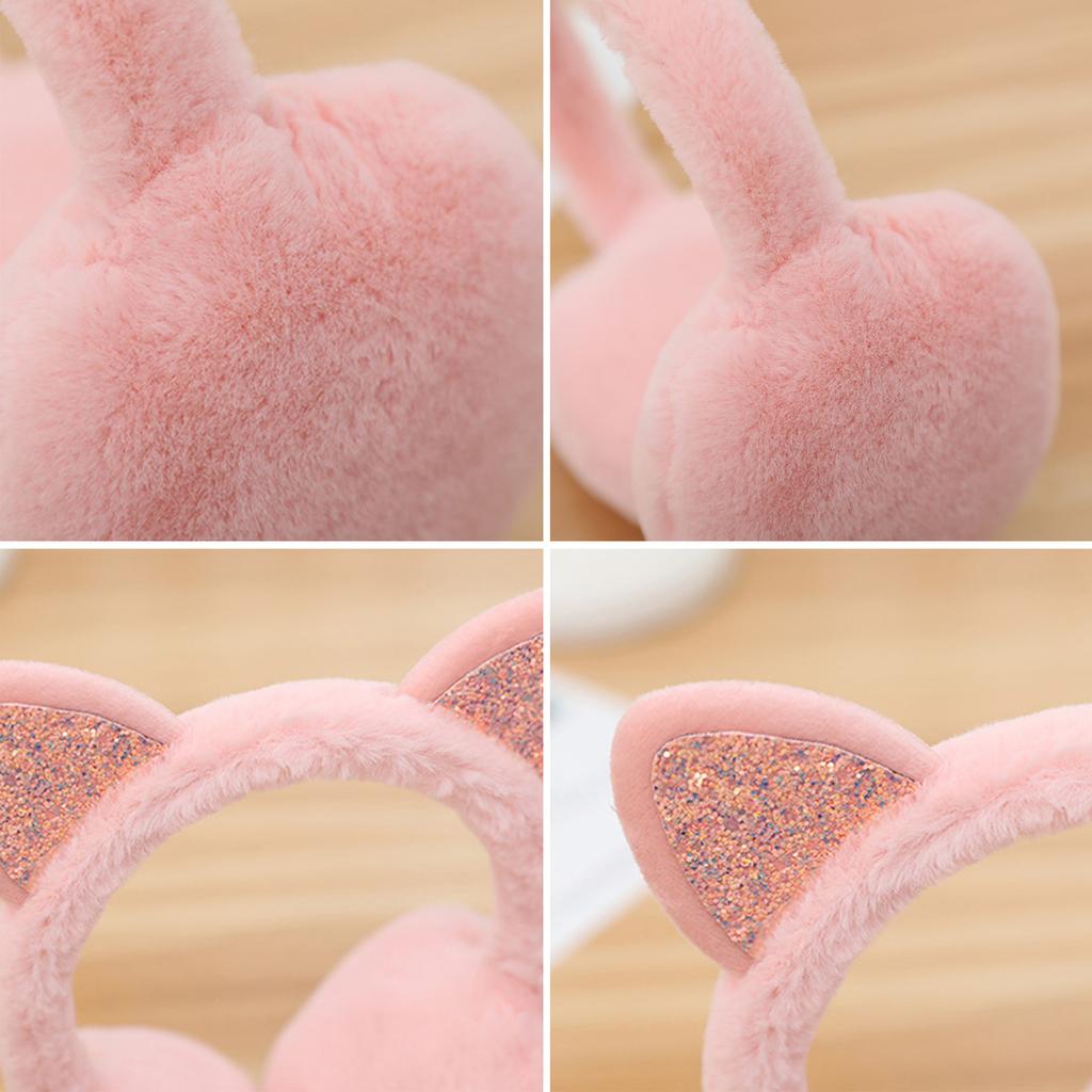 Cartoon Cat Ear Warm Ear Muffs for Adult Teens Thick Ear Covers for Warmth Cold Weather Winter Activity Ear Protectors