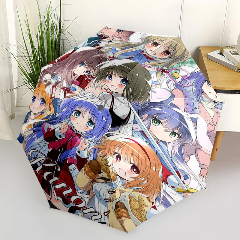 

1pc Kanon Anime Characters Outdoor Umbrella - Automatic Opening/Closing, Portable 3-Fold Design, 8-Rib Iron Frame - Perfect Gift for Fans, Travel