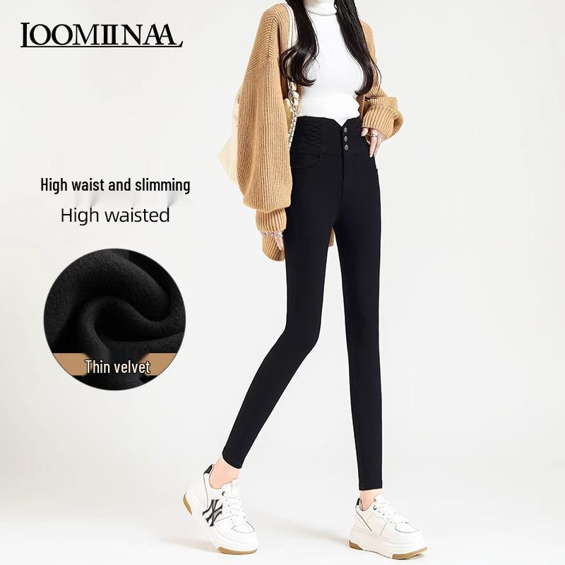 

Женские леггинсы с высокой талией, черные, облегающие - Универсальные для весны и осени/зимы 2XL for 126-135 lbs