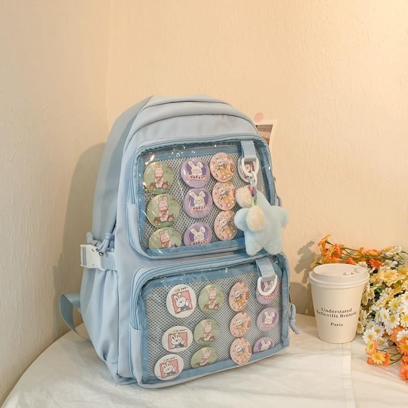 Nylon School Backpack With Design For Middle School Students And 14in Laptop