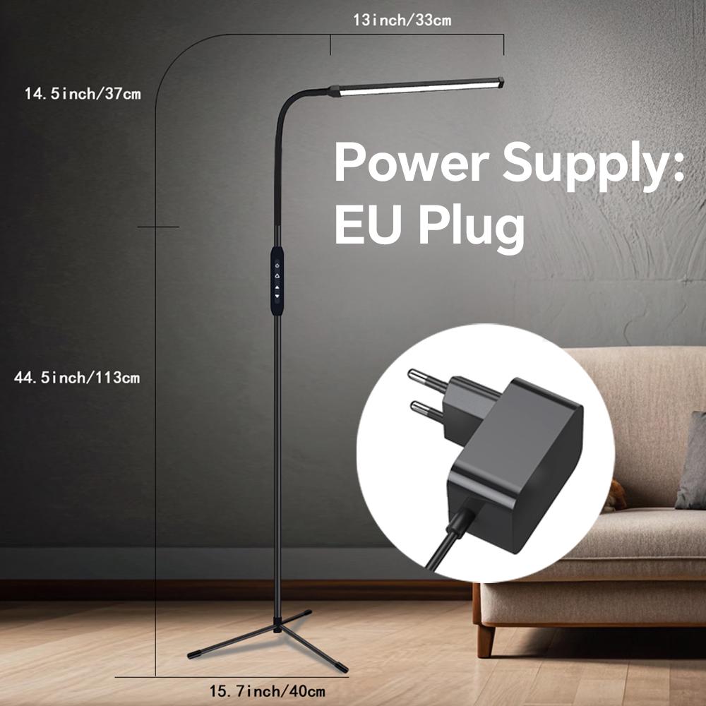 Bright LED Floor Light with Timer, Adjustable Color Temperature & Dimmable, Standing Floor Lamps for Living Room Bed Room Office