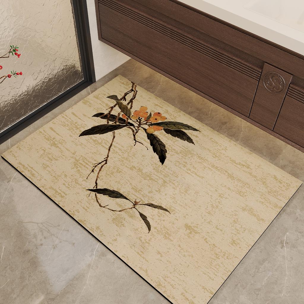 VIKAMA Chinese Diatomite Water-Absorbent Mat Non-Slip Restroom Toilet Household Bathroom Doorway Quick-Drying Mat Home Decor