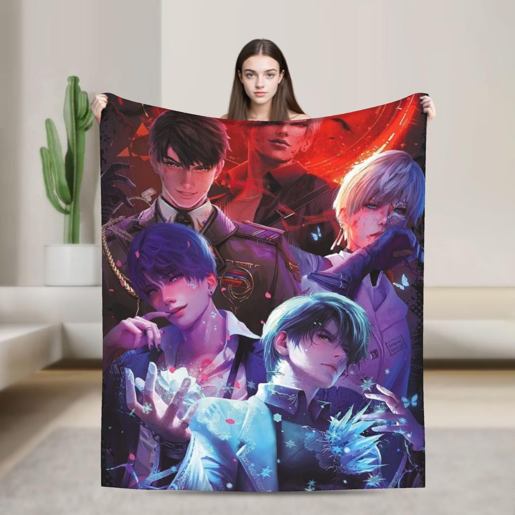 Zayne Sylus Xavier Caleb Rafayel Love And Deepspace Blankets For Couch Chair Picnic Flannel Bedspread Bed Cover