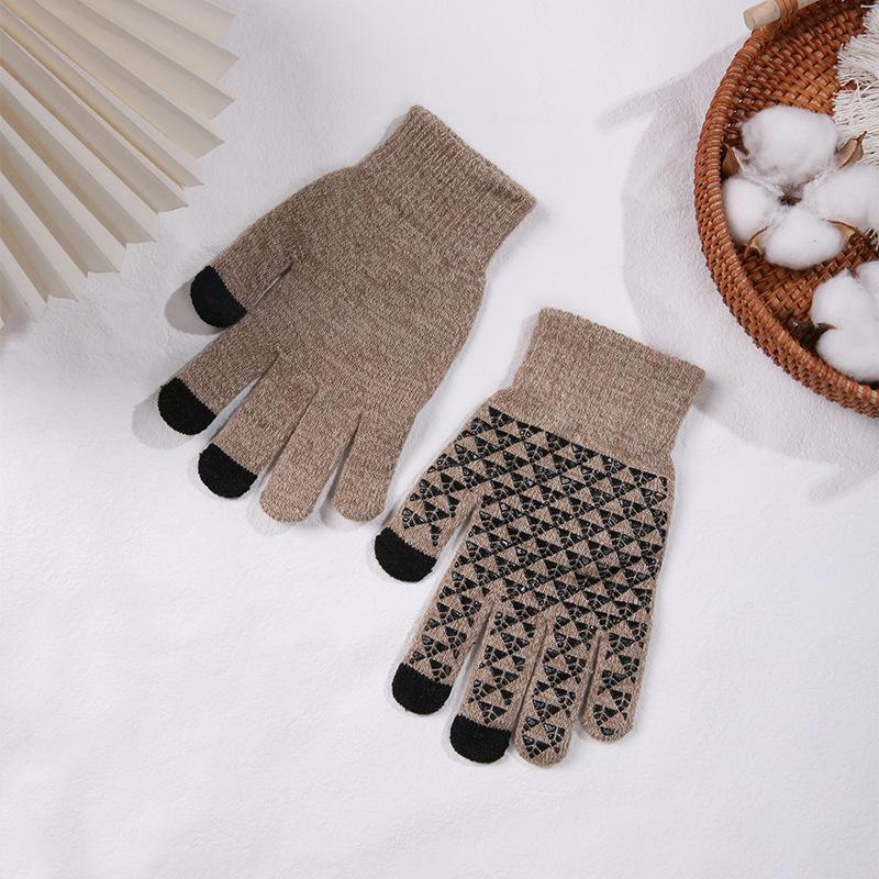 Touchscreen Gloves Men Women Autumn Winter Warm Thermal Thick Korean Style Knitted Driving Riding Fingerless Gloves
