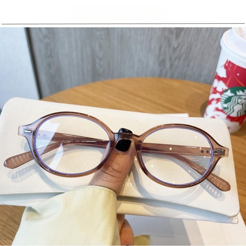 Leopard Framed Myopia Glasses Oval Anti Blue Light Glasses Metal Hinge Connection for Sweet Cool Girl Decorative Glasses