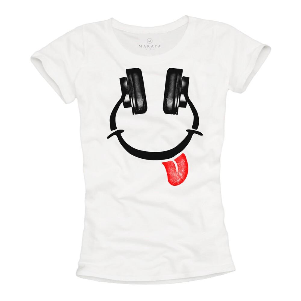 Funny Ladies Top Headphones Print Music Hip Hop Fun Shirt Cool Cheeky Funny Unisex T-Shirt XXXXL