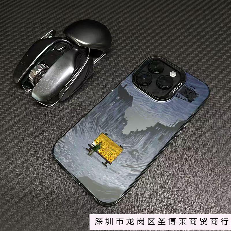 Art Oil Painting Is Suitable for Apple 16promax Mobile Phone Case 15Plus/14PRO Colored Silver 13/12 Trendy 11X.