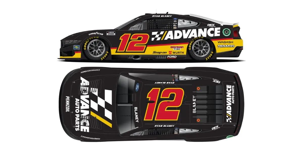 

Kyosho Lionel Racing ADVANCE AUTO PARTS 2024 Ford Mustang Райан Блейни Готовая модель LR307109 1/64 #12