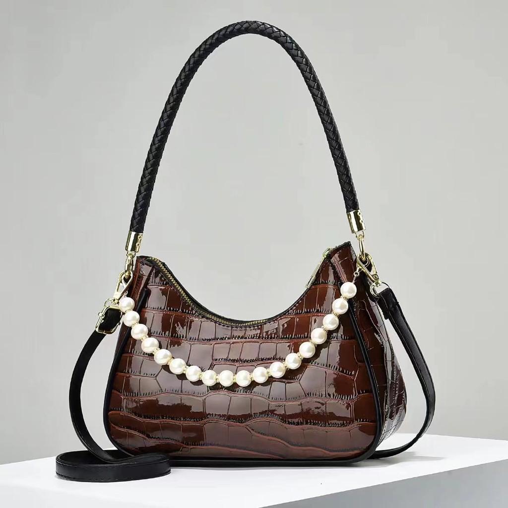 High-end Design Crescent Bag For Women Autumn Winter Fashion With Pearl Pendant