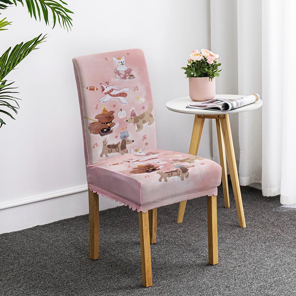Cartoon Ausflug Welpen Stuhlset Esstischdecke Haushalts Sitzbezug Stuhlkissen Elastisch Niedlich All-inclusive Neues Modell
