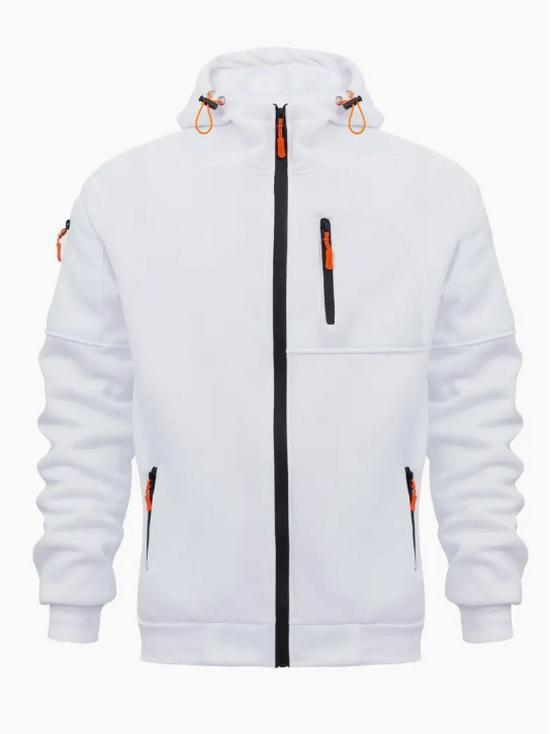 European Men's Bestseller Hoodie Jacket - Casual Sports Style with Zippered Arm and Multi-Pocket Design