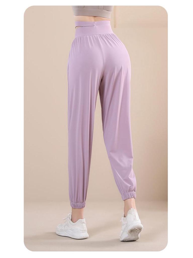 Damen Schnelltrocknende High Waist Loose Fit Yoga- & Fitness-Schweißhose