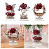2D Flat Acrylic Sign Rose Flower Gift Artwork Desktop Ornament Birthday Mother's Day Gift for Festival Home Cafe Cabinet Shelf