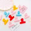 6pcs Clip Small Fresh Color Plastic Clip Multi functional Cute Book  Clip Long Tail Ticket Clip Student Exam Paper