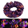 Glowing Pumpkin Hair Ties French Scrunchie Halloween Skull Pumpkin Bat Halloween Hair Style Tool Scrunchie