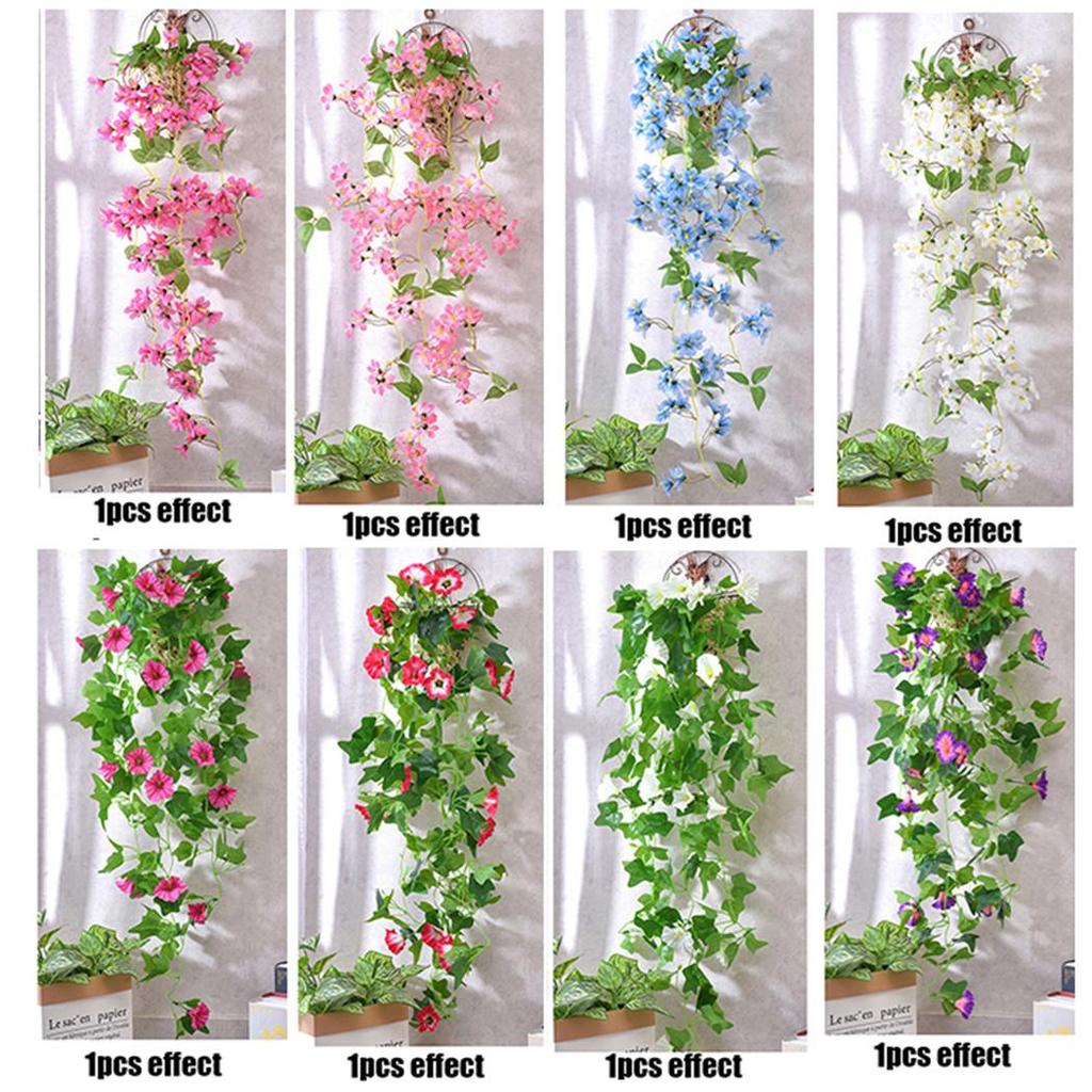 Artificial Hanging Vine DIY Decor Fake Morning Glory