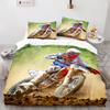 3D Digital Printing Three-Piece Set, Motorcycle Series Quilt Cover Bed Sheet Kit