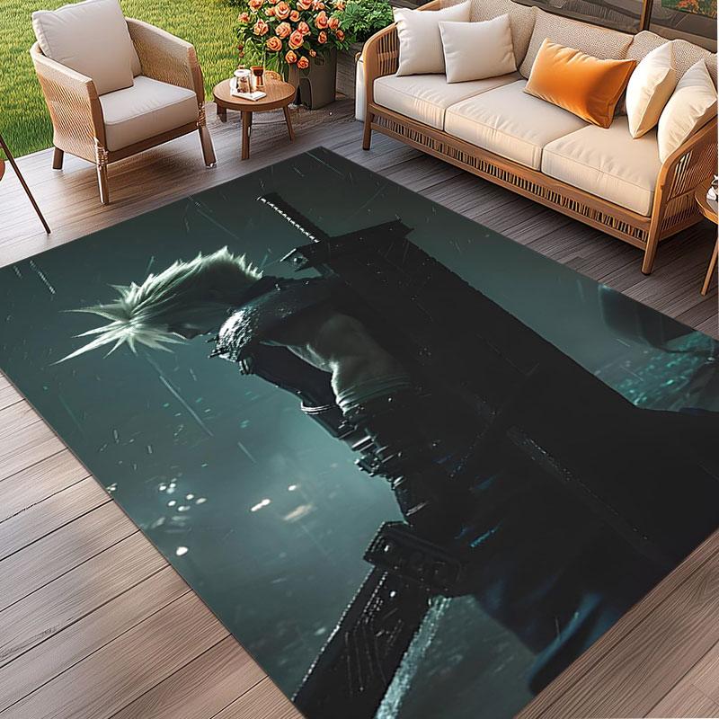 Final Fantasy Print Rug, Washable Floor Carpet, For Entryway Dorm Laundry Room Office Study, Home Decor Birthday Christmas Gift