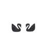 Elegant Black Swan Full Diamond S925 Silver Stud Earrings For Women