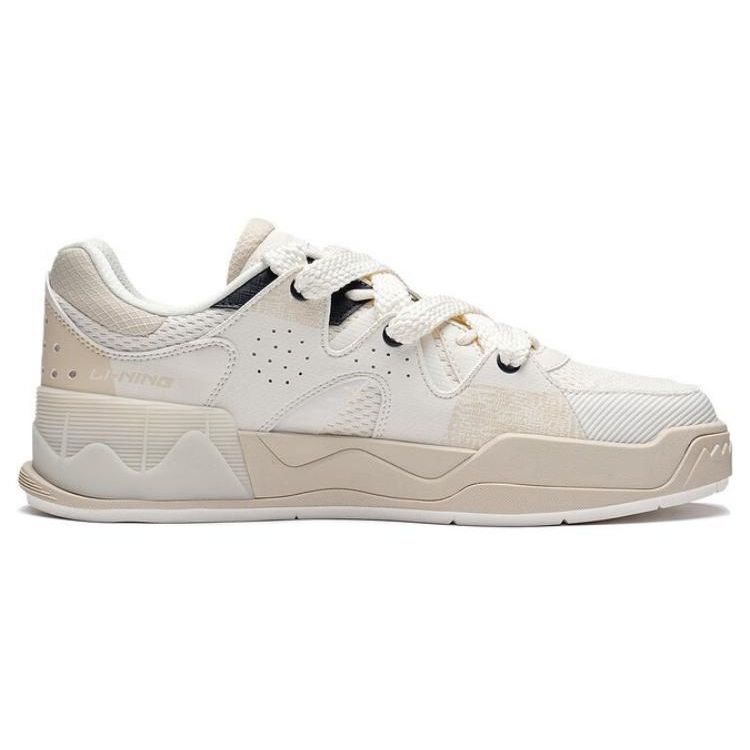 Li Ning CF Su Series Flash Star Non-Slip Wear-Resistant Low-Top Skate Shoes Men Skate Shoes Off-White AGLT087-1