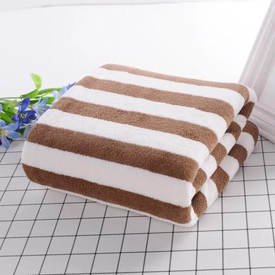 Soft and Absorbent Facial Towel Striped Coral Velvet Bath Towel Hotel Quick Drying Beach Towel Household