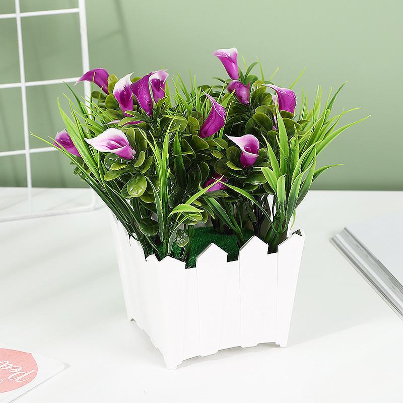 Simulated Chrysanthemum Hydrangea Calla Artificial Flowers Potted Green Plants