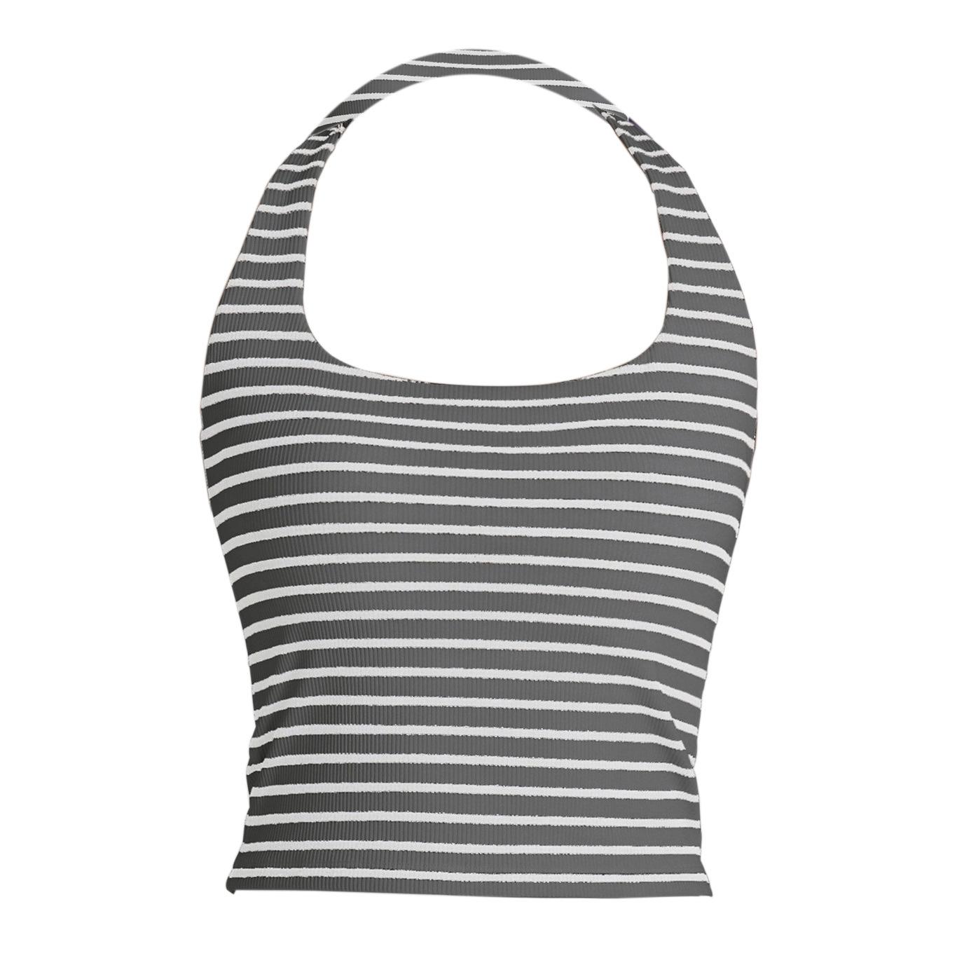 

Running training bra fitness clothes striped fixed cup sports vest women s neck back yoga clothes underwear S