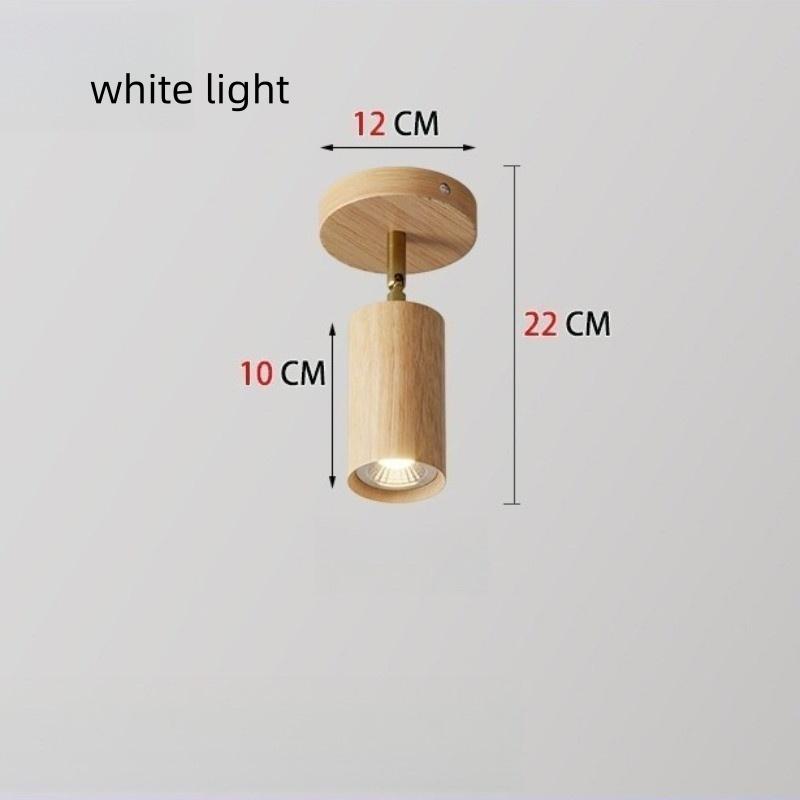 

360 ° Restaurant Oak Track Light Raw Wood Track E27 Hallway Tube Light Decoration Ceiling Spotlight white light