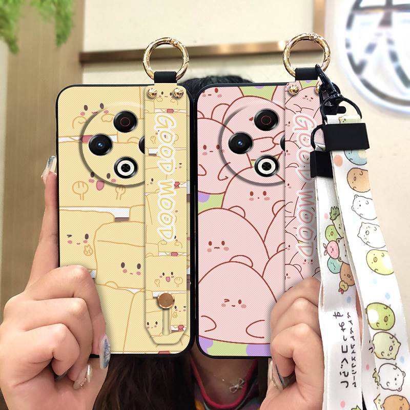 Lanyard Back Cover Phone Case For Tecno Spark30 4G/KL6 Phone Holder Dirt-resistant Anti-dust Fashion Design Durable Cute