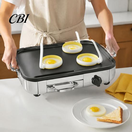 Kitchen Accessories for Eggs Fried Egg Cooker Ring with Handle, Non-Stick Round Mold, Safe Food Grade Heat Resistant Breakfast Tool Cooking
