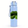 1PC Green Cactus Lips Graphic,750ml Color Plastic Sports Water Bottle,Leakproof Flip Straw Lid,Suitable for Sports Office Home Use
