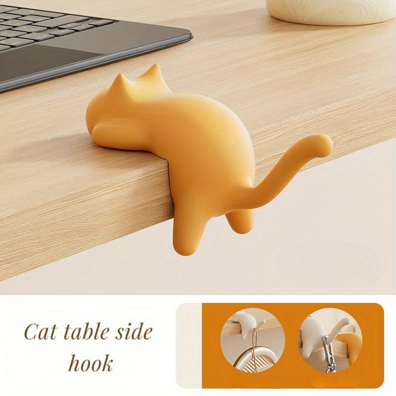 Cute Cat Storage Hooks Durable Plastic Wall-Mounted Organizer Hook for Desk  Dorm  Office