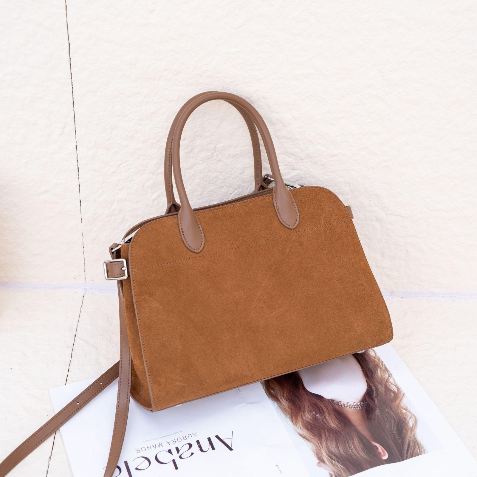 

Frosted Cowhide Women S Bag Temperament Single Shoulder Portable Commuter Fashion Autumn And Winter Fluffy Big Bag Genuine Leather