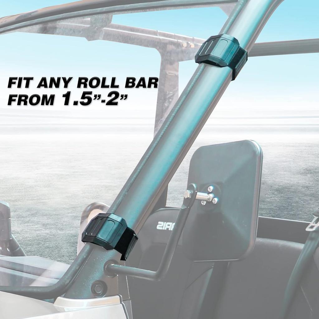 UTV Windshield Mount Clamps Straps Kit Compatible with Polaris Ranger RZR, Can Am Maverick X3, Yamaha Rhino YXZ, Kawasaki Mule Teryx Front Windshield