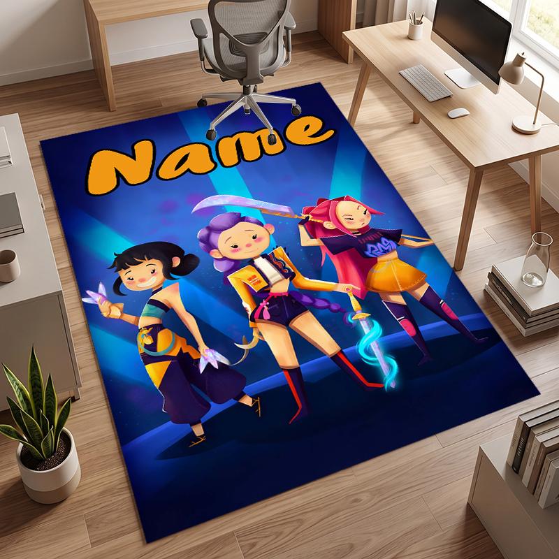 HUNTRIX (158) Personalized Name Office Carpet Stylish Decor for Living Room Bedroom Kitchen